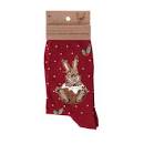 Socks - XMAS - Red - Little Pudding - Bunny