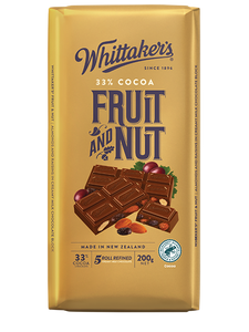 Whittaker's - Chocolate Bar - Fruit & Nut - 200g