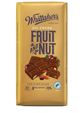 Whittaker's - Chocolate Bar - Fruit & Nut - 200g
