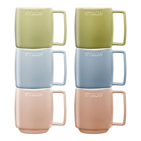 Coffee Mug Set - Macaron - Mixed Colors - 6 Piece - 100ml