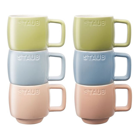 Espresso Mug Set - Macaron - Mixed Colours - 6 Piece - 100ml