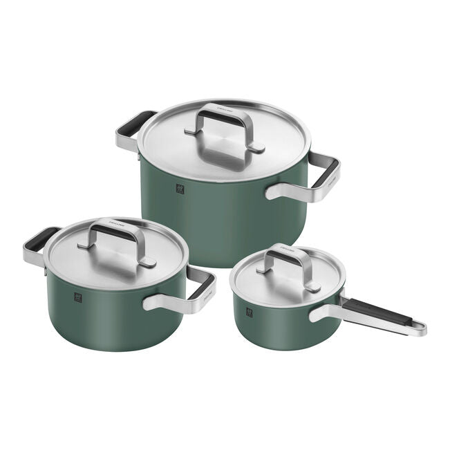 Pure - Cookware Set - Garden Party Green - 6 Piece - 18/10 Stainless Steel