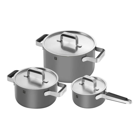 Pure - Cookware Set - Night Out Grey - 6 Piece - 18/10 Stainless Steel