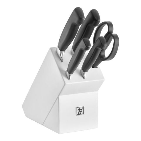 Knife Block Set -  4 Star - White - 6 Piece