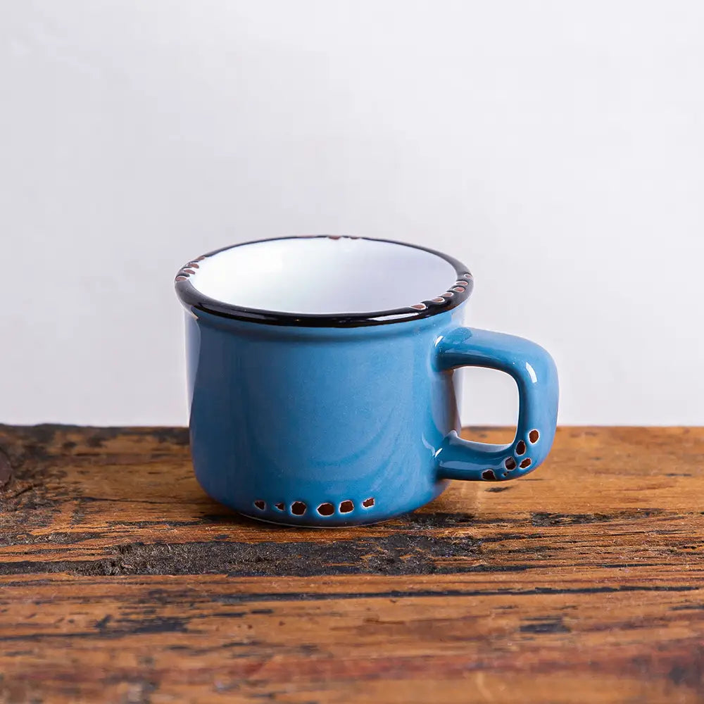 Mug - Enamel Look Stoneware Espresso Denim -  3oz.
