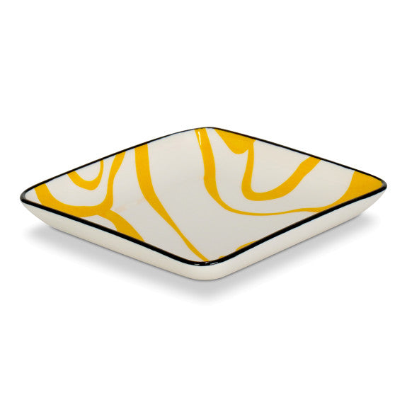 Square Plate - Chevron Biscotti - 12x12cm