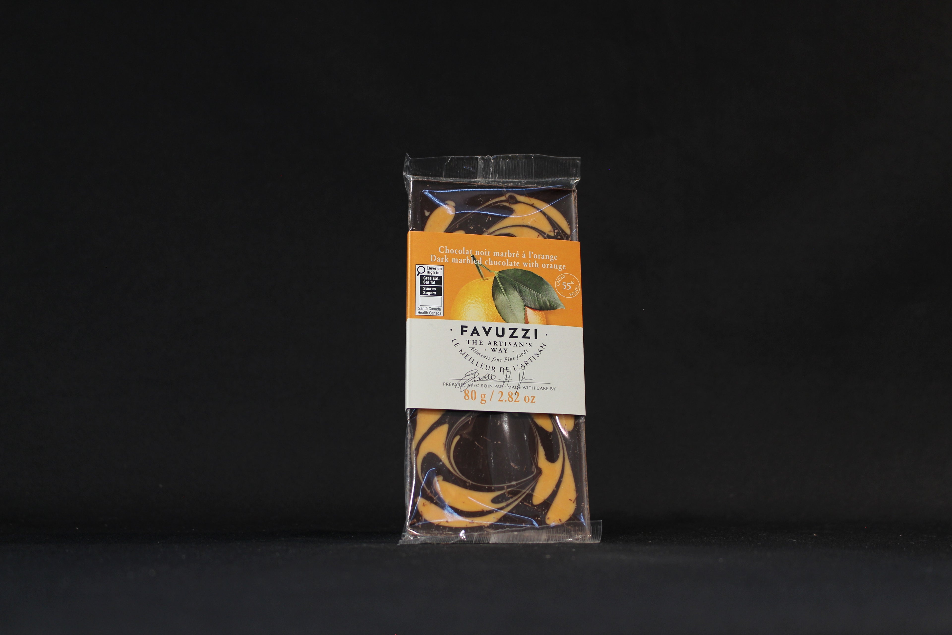 Dark Marbled Chocolate with Orange Bar