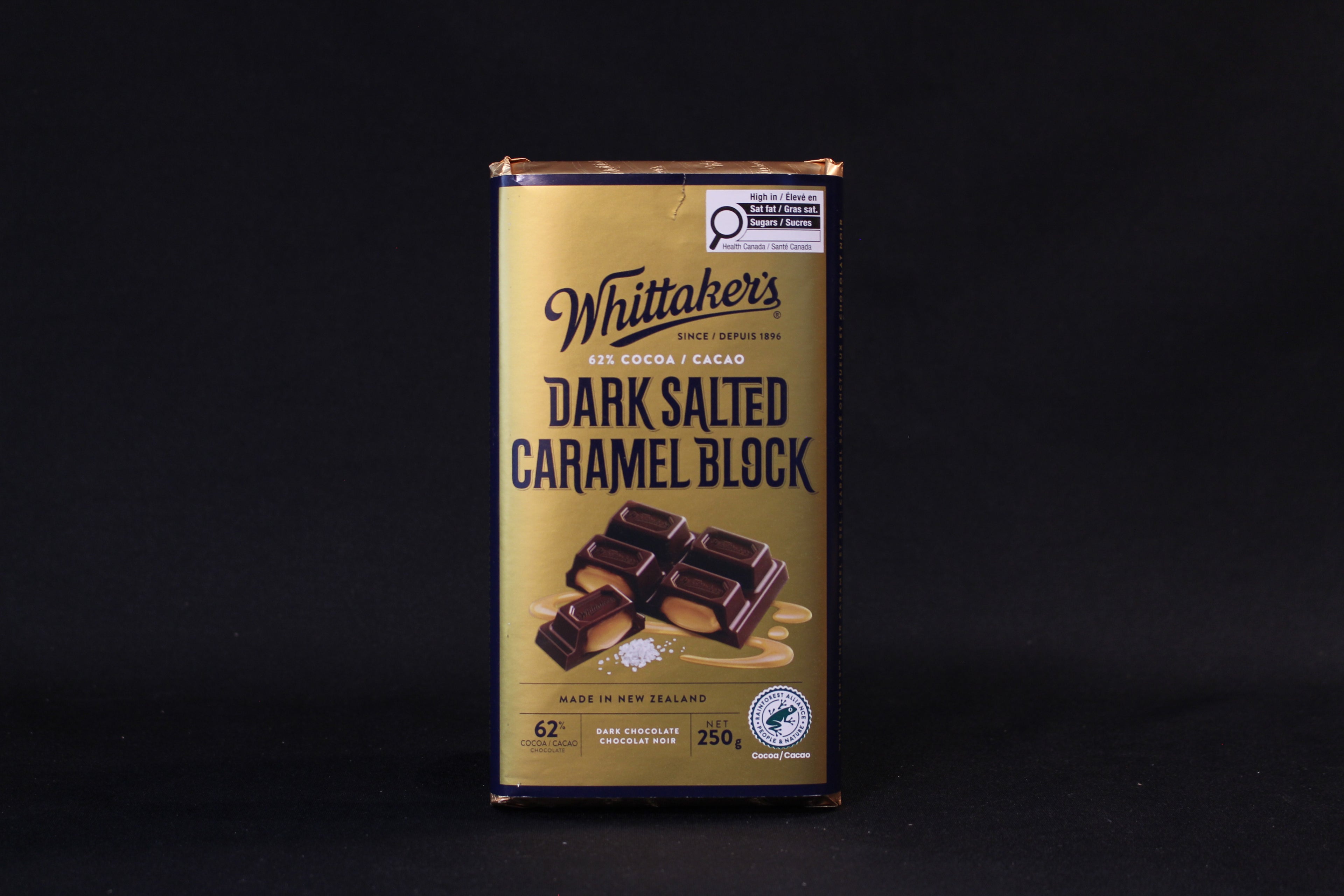 Dark Salted Caramel Block Chocolate Bar