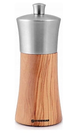 Swissmar - Torre - Pepper Mill - Olive Wood with Stainless Steel Top - 6"