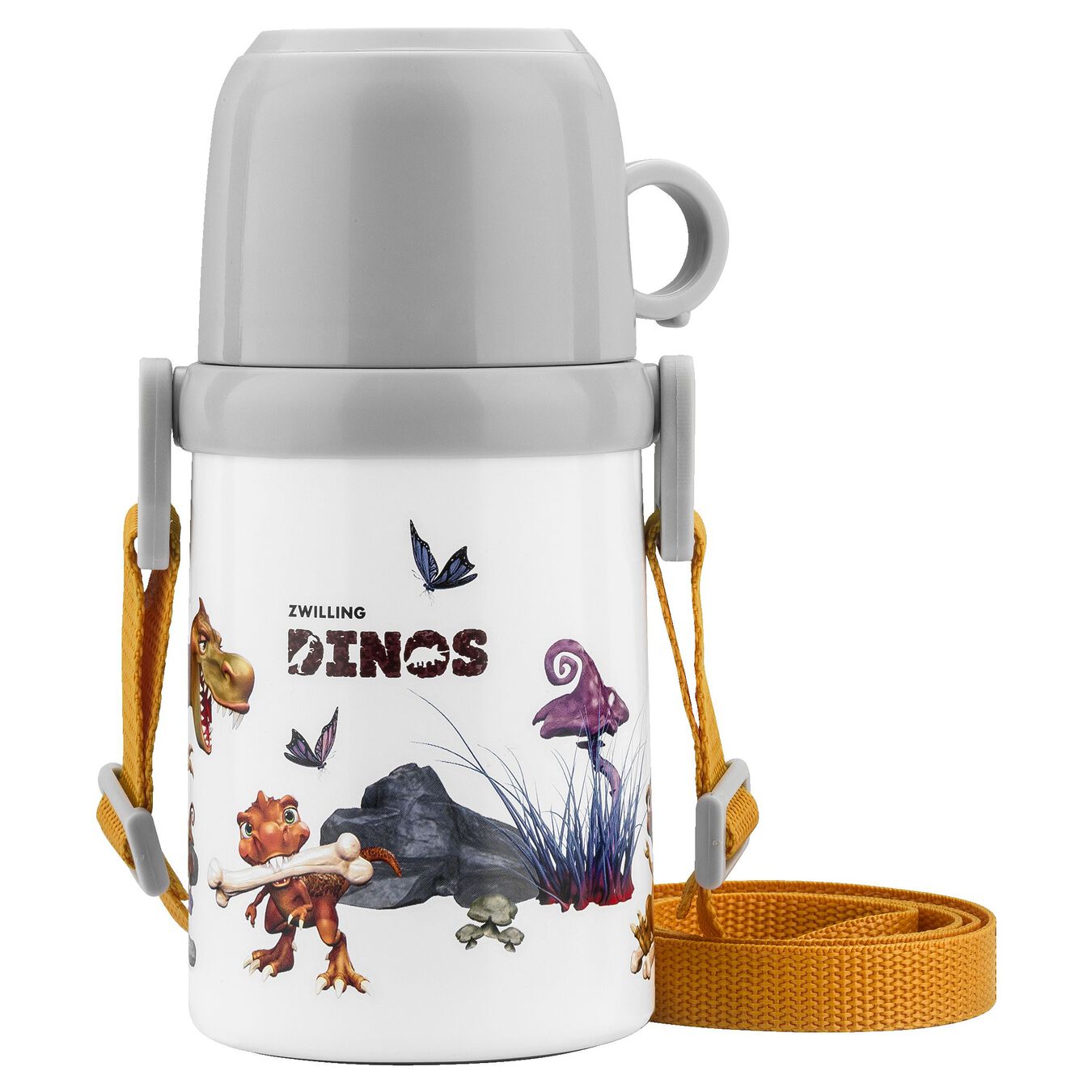 Dinos Stainless Steel Thermo Bottle - White Grey - 380ml