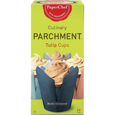 PaperChef - Culinary Parchment - Multi-Coloured Tulip Cups - 12 per Box