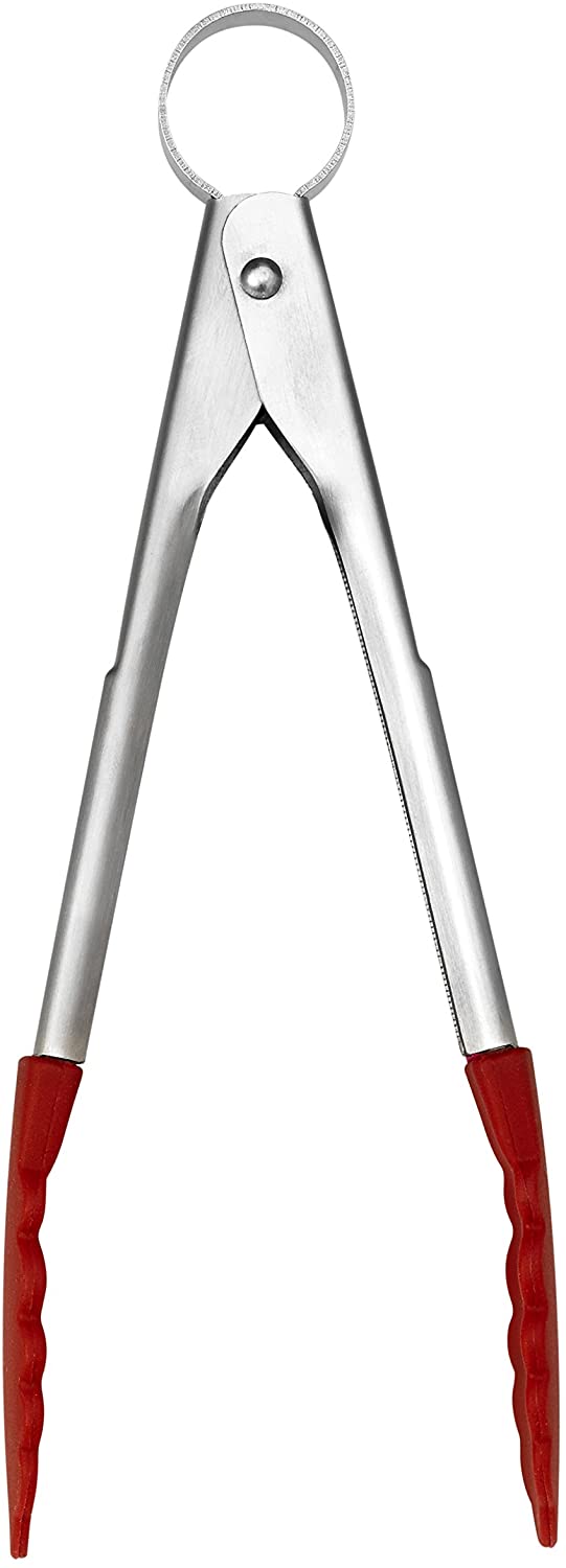 Red Silicone Mini Tongs - 7"