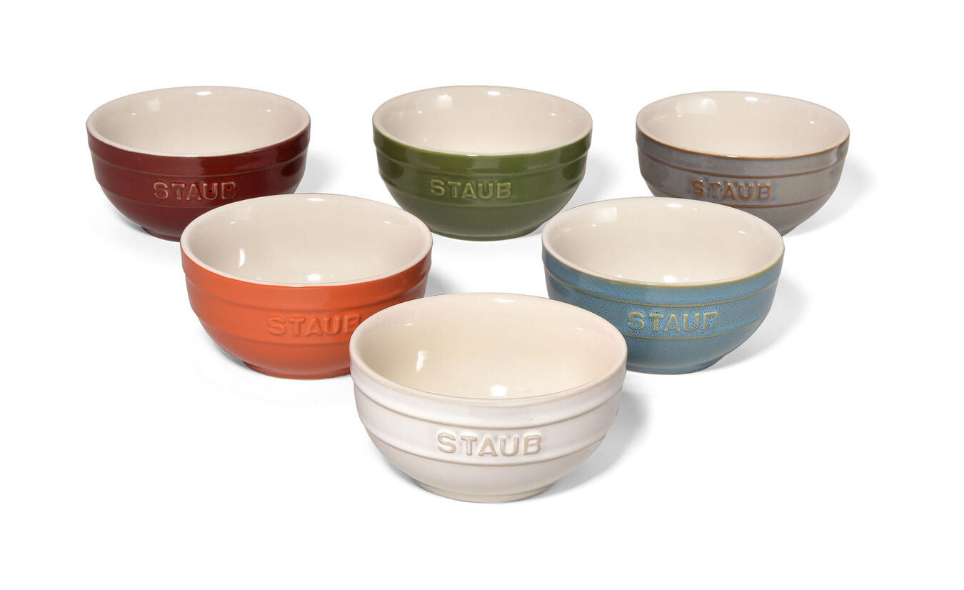 Ceramic Bowls - 6pc - Pastel Colors