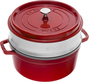 Staub – Cocotte With Steamer - Cherry - 5.5qt