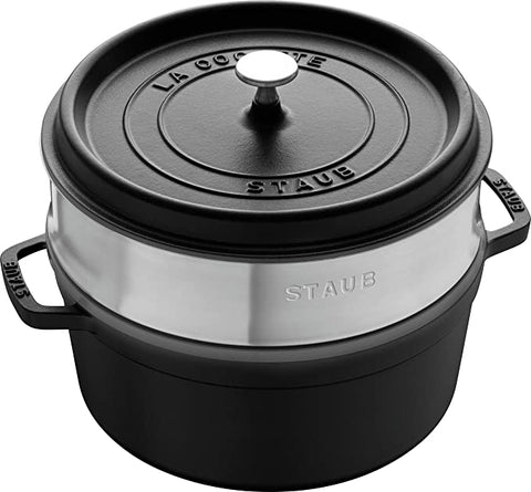 Staub – Cocotte With Steamer - Black - 5.25L