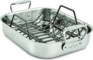 Roaster - Stainless Steel - Large Roaster W Rack - 16"X13"
