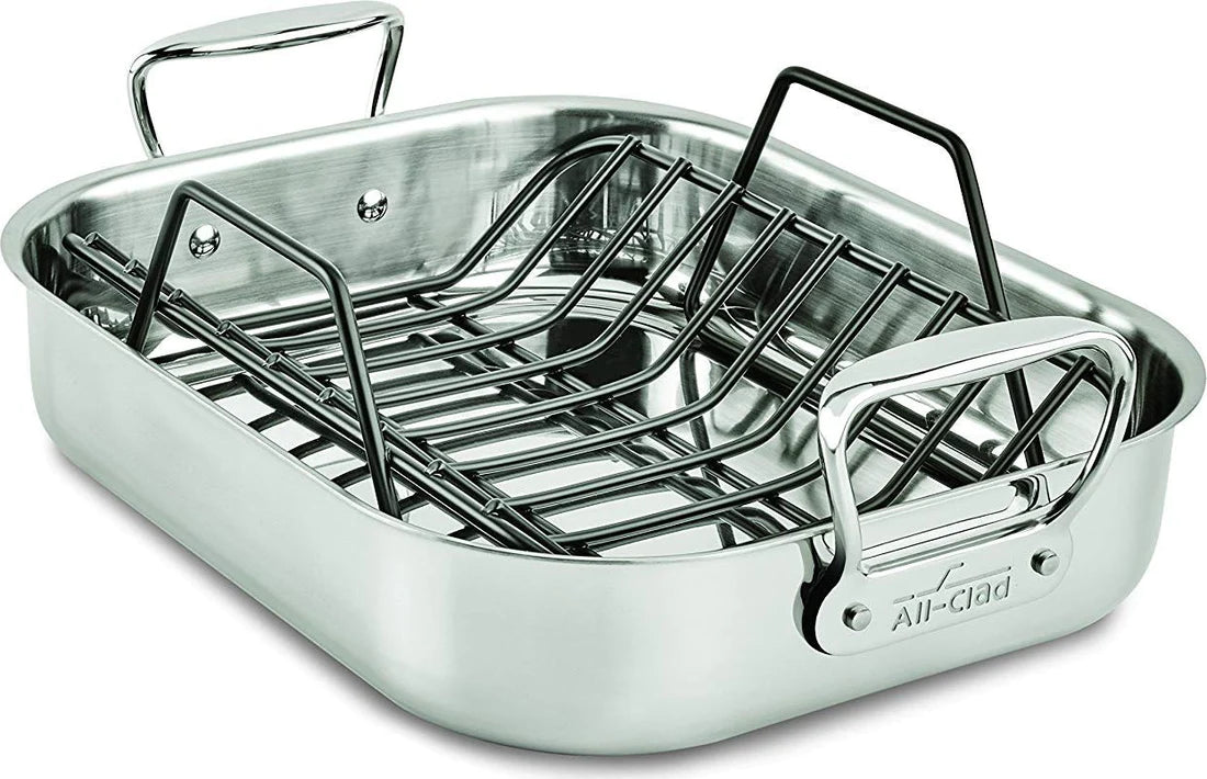 Roaster - Stainless Steel - Small Roaster W Rack - 14'X11"