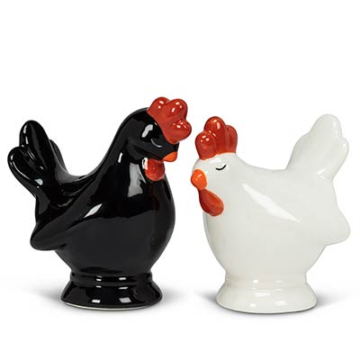 Salt & Pepper Shaker - Black & White Chicken