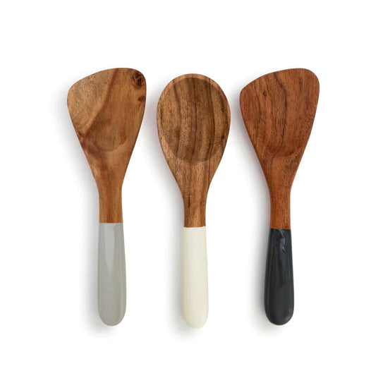 Appetizer Spoons - Acacia Wood - Set of 3