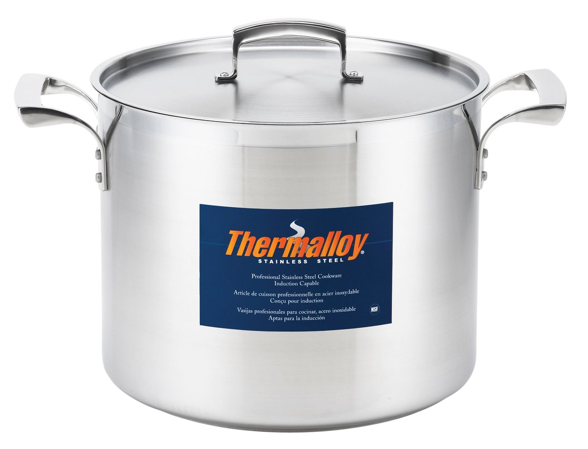 Browne - Thermalloy - Stock Pot - Stainless - 12qt