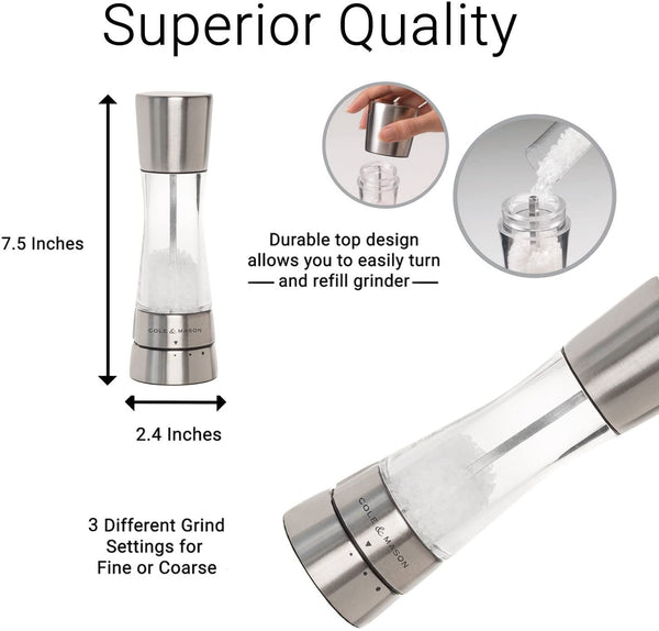 Cole & Mason - Salt Grinder - Gourmet Precision - Derwent - 7.5"
