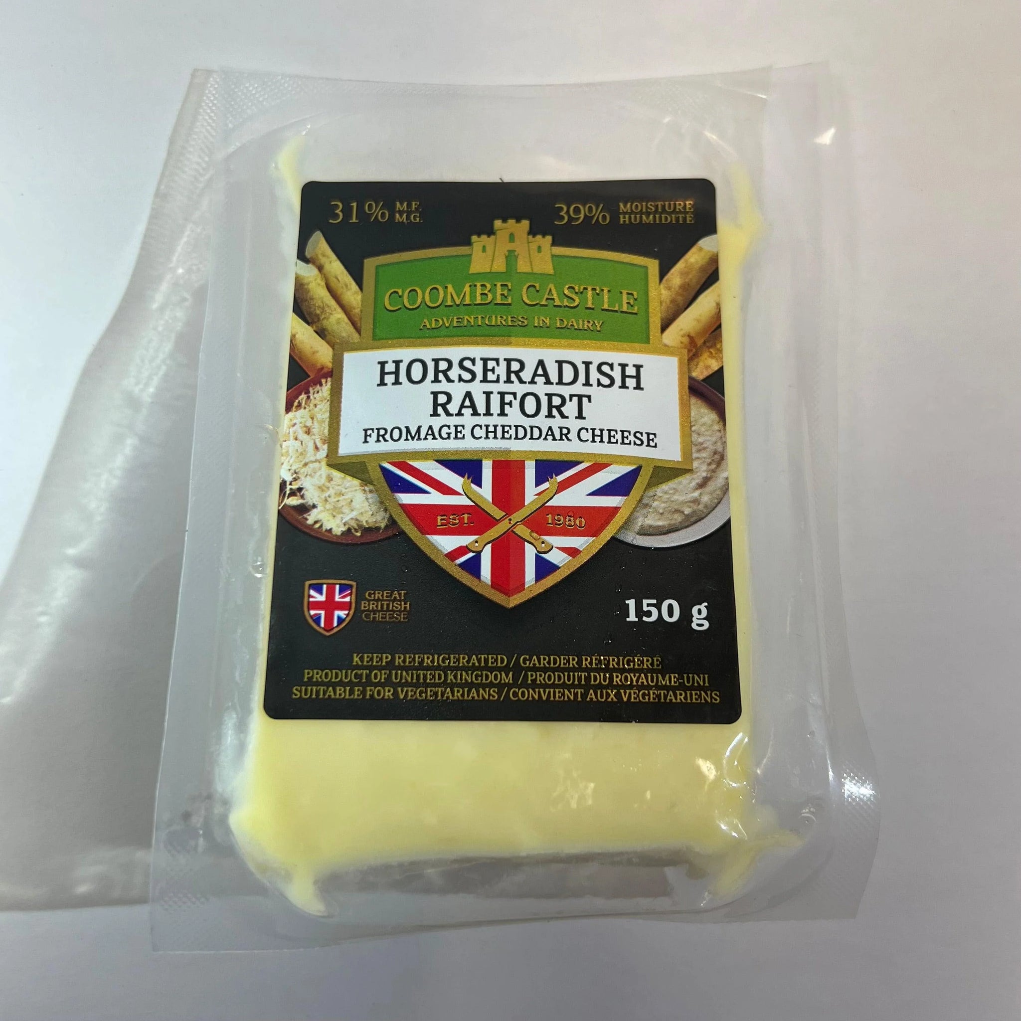 Coombe Castle - Horseradish Cheddar Cheese - (150g - 175g)