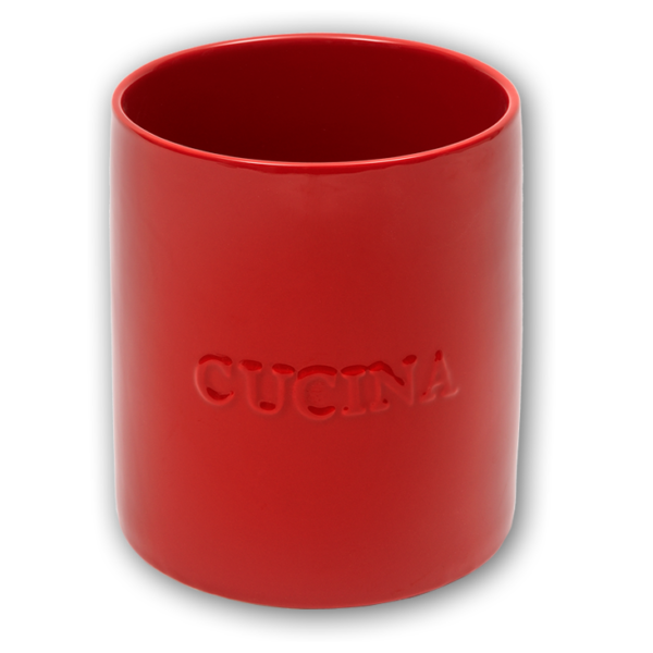 Sara Cucina - Utensil Jar -  Red -18cm