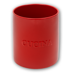 Sara Cucina - Utensil Jar -  Red -18cm
