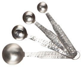 Measuring Spoons - Silver Hammered - 4 Piece