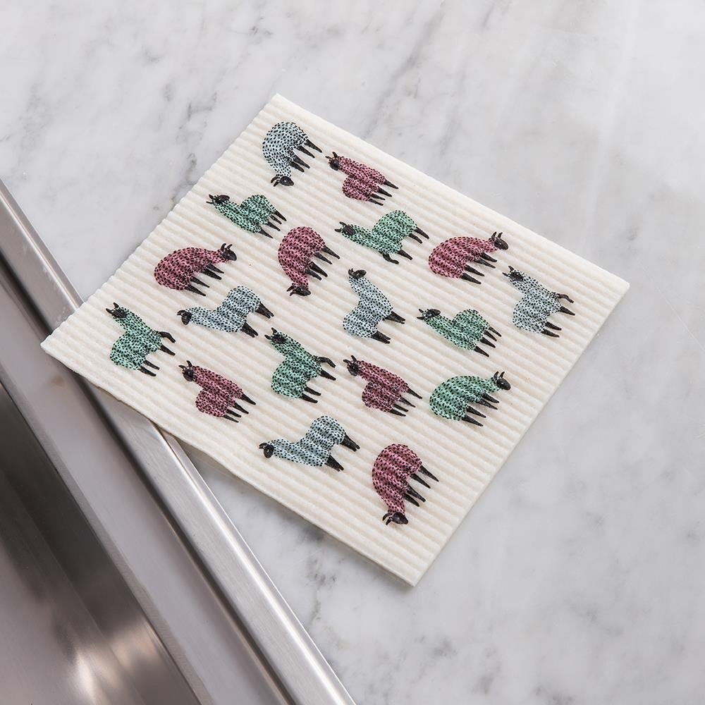 Swedish Dish Cloth - Llama