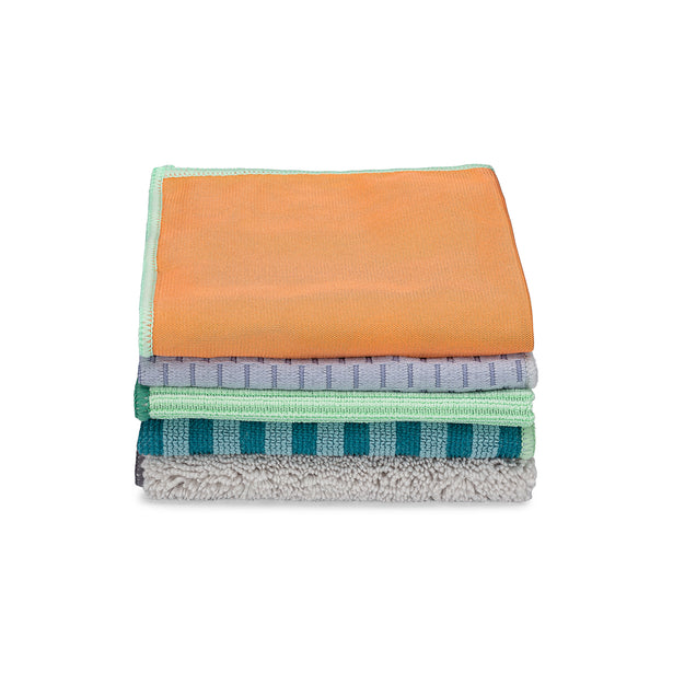 Recycled Microfibre Essential Cloths - Set of 5