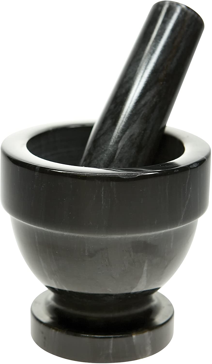 Mortar & Pestle - Black Marble - 3"