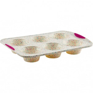 Trudeau - 6 Slot Muffin Pan - Jumbo - Confetti Fuchsia