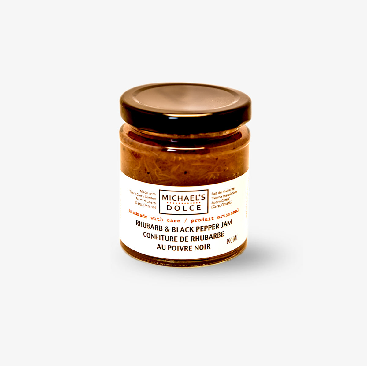 Michael's Dolce Jam - Rhubarb & Black Pepper 190ml