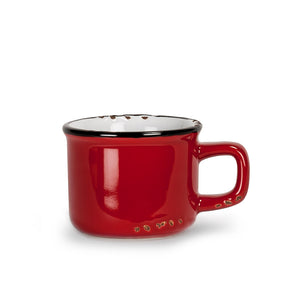 Mug - Enamel Look - Espresso - Red