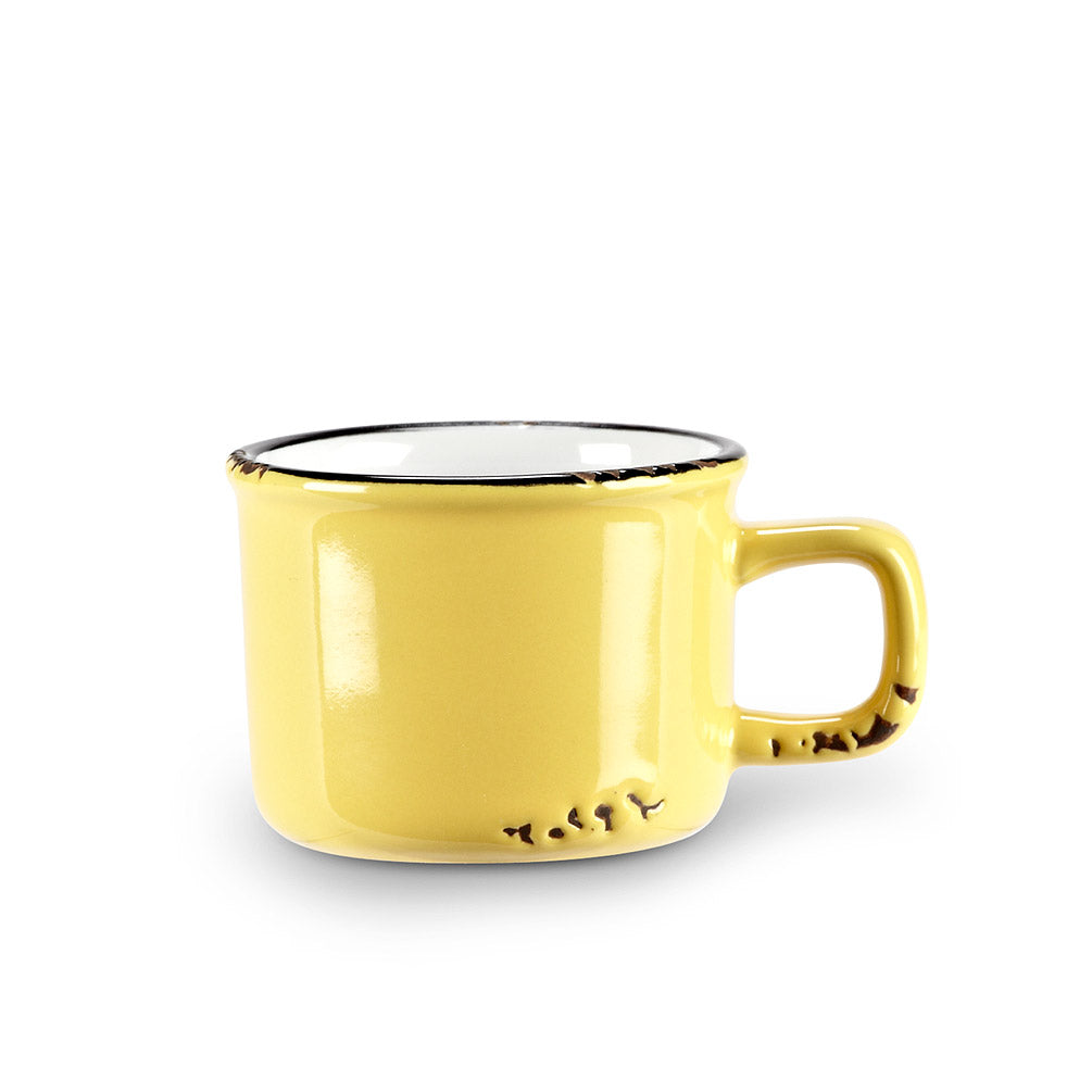 Mug - Enamel Look - Espresso - Yellow
