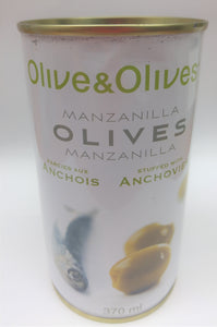 Olive & Olives - Manzanilla Olives - Stuffed With Anchovy - 370ml