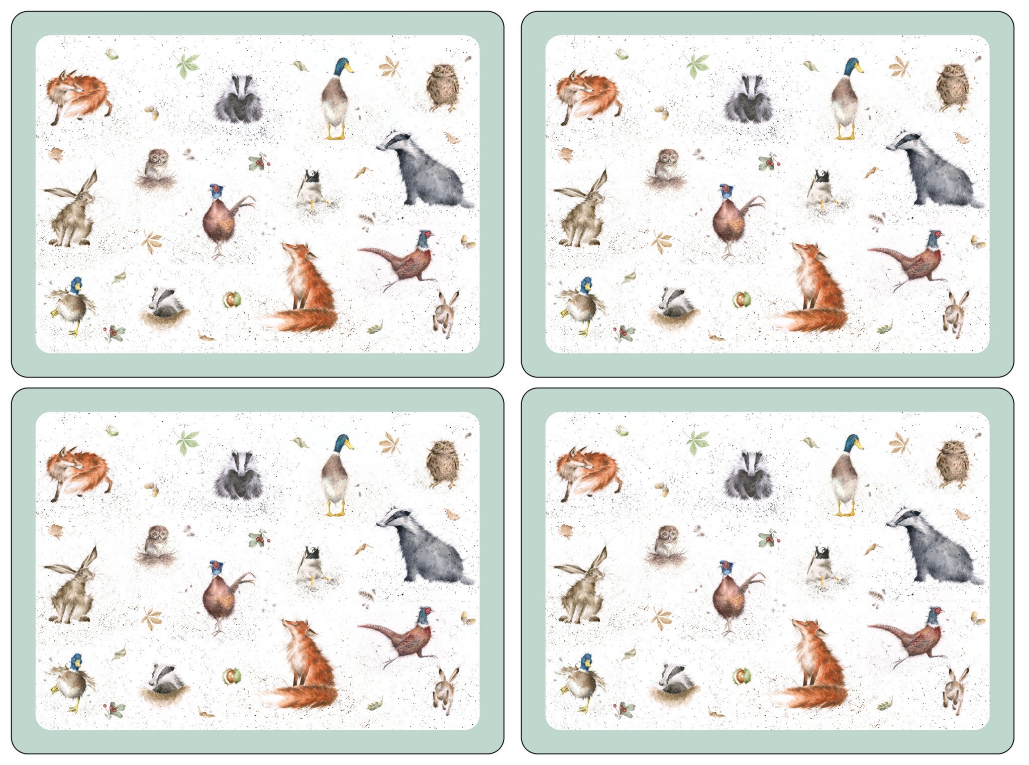 Pimpernel - Placemat - Wrendale Designs Animal - Set of 4 Mats - 16 X 12