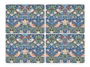 Pimpernel - Placemat - Strawberry Thief Blue - Set of 4 Mats - 16 X 12