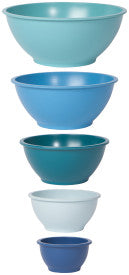 Now Designs - Planta - Melamine Mixing Bowls - Blue - Set of 5