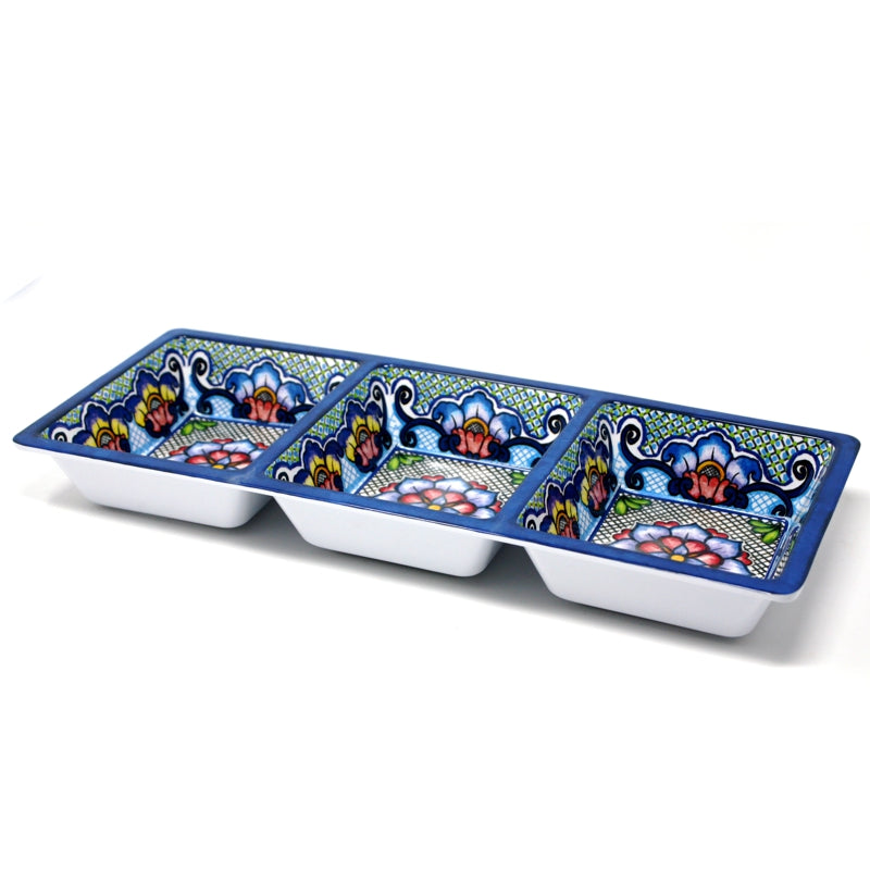 Prepara - 3 Sectional Tray – Taco - Blue