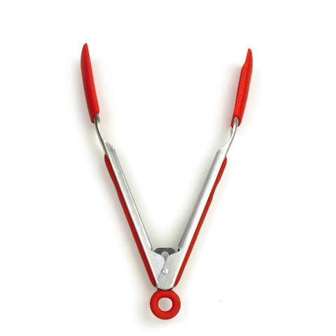 Silicone Square Tip Tongs - Red