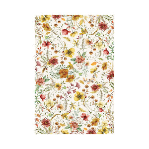 Rectangular Cotton Tablecloth - Fall Leaves & Flowers