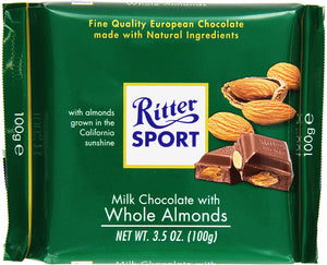 Ritter Sport - Chocolate Bar - With Dark Whole Almond - 100g