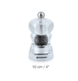 SwissMar - Salt or Pepper Mill - Clear Acrylic - Alice – 4”