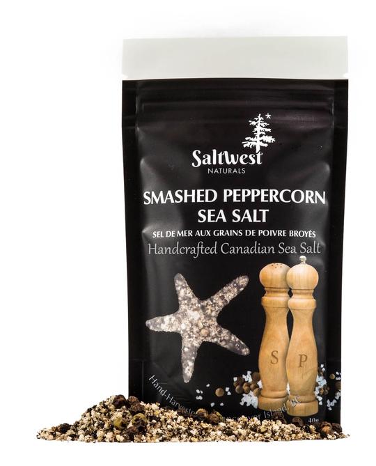 Saltwest Naturals - Smashed Peppercorns & Sea Salt - 40gr