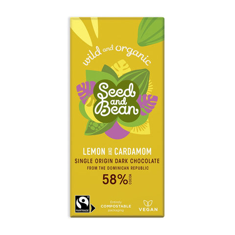 Seed and Bean - Chocolate Bar Lemon & Cardamom 58%  85g