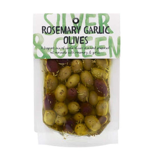 Silver & Green Olives - Rosemary Garlic 220gr