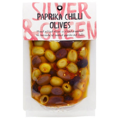 Silver & Green - Olives Pitted - Paprika Chile - 220 gr