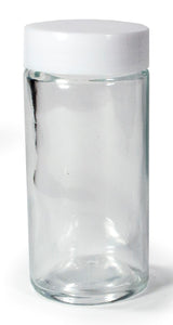 Spice Jar - Round Glass - w/White Lid